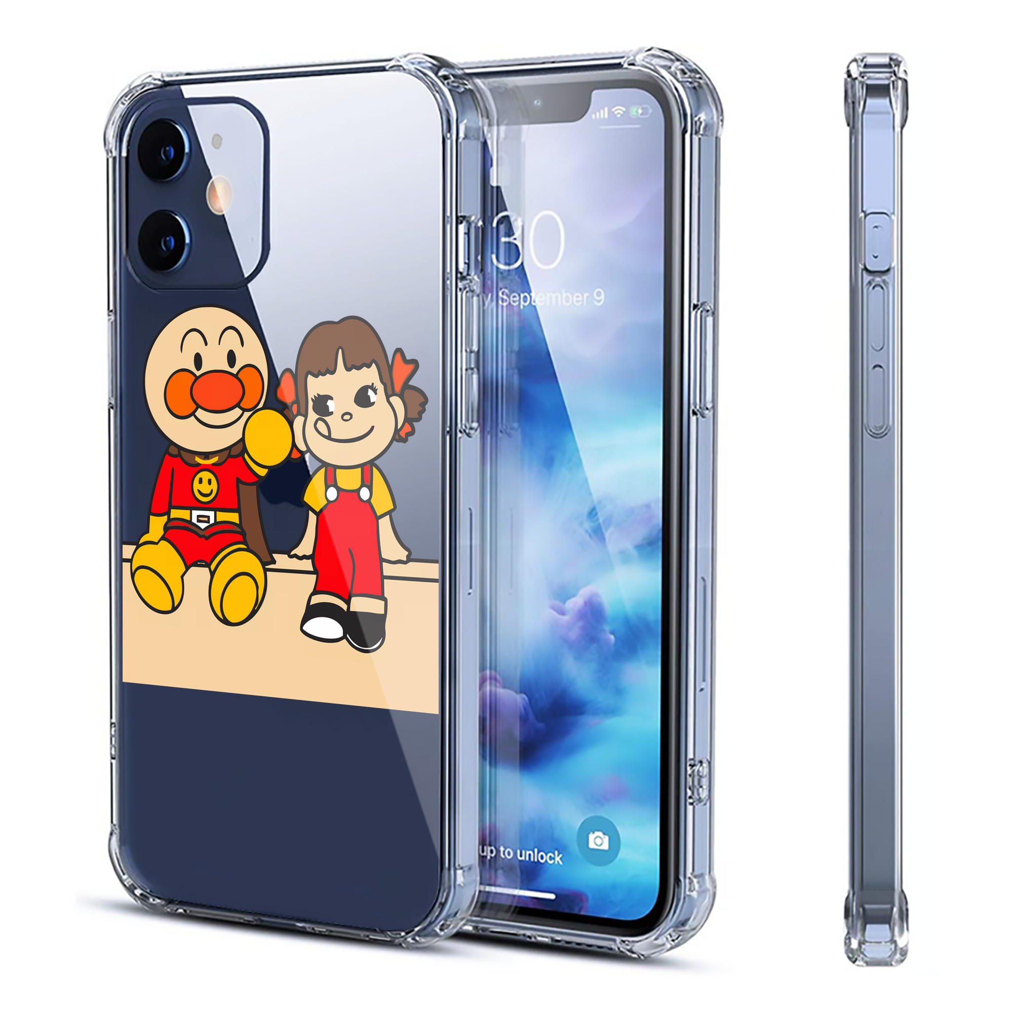 （画像用） アンパンマン Anpanman 【iPhone 12シリーズ対応】透明スマホケース（クリアソフトケース）